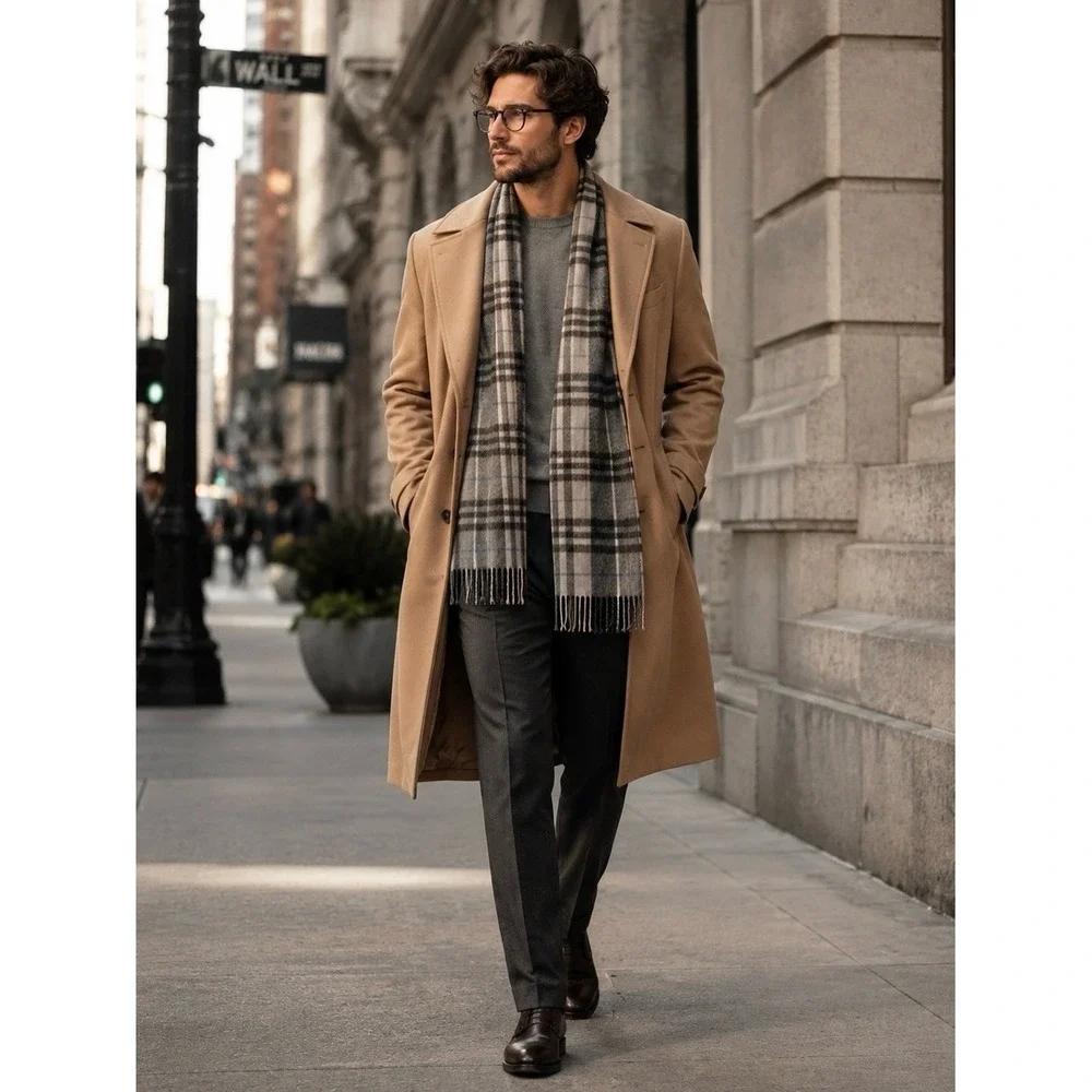 Tartan‎ Plaid Cashmere Blend Scarf Unisex Quiet Luxury Old Money Heritage Preppy